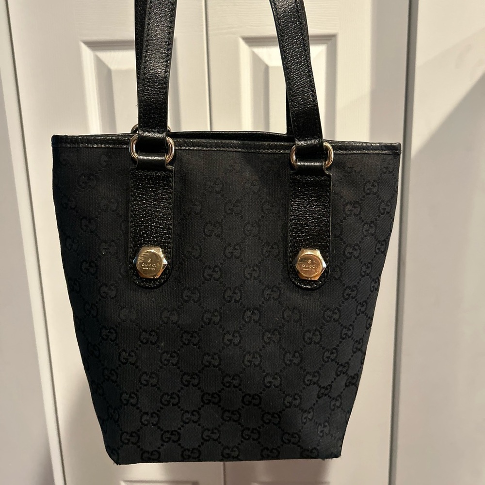 Authentic Gucci GG Black Mini Tote Bag – Vintage Style